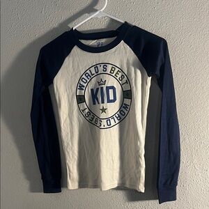 Place Navy and White Long Sleeve Tee